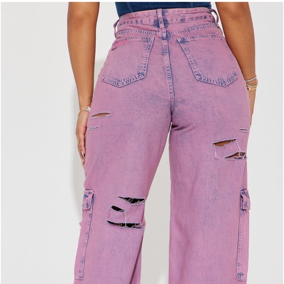 Flared jean cargo pants - Picture 5 of 6